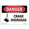 Signmission Safety Sign, OSHA Danger, 3.5" Height, Crane Overhead, Landscape OS-DS-D-35-L-1109